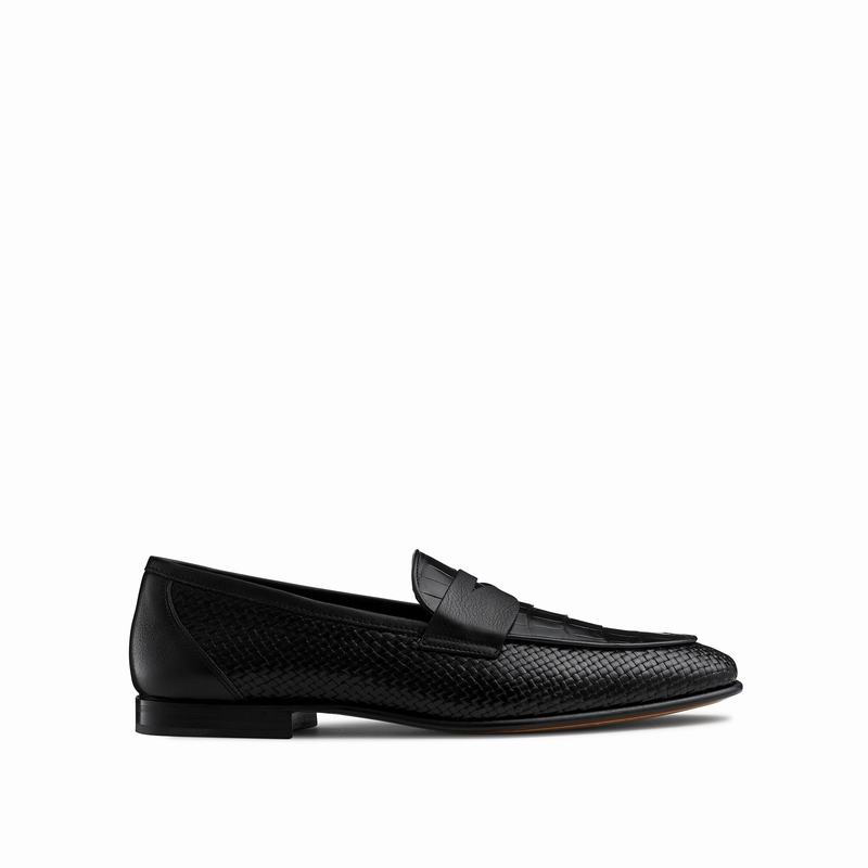 Russell & Bromley Yari Slip-On Moccasin Mens Black [QRW9563KZ]